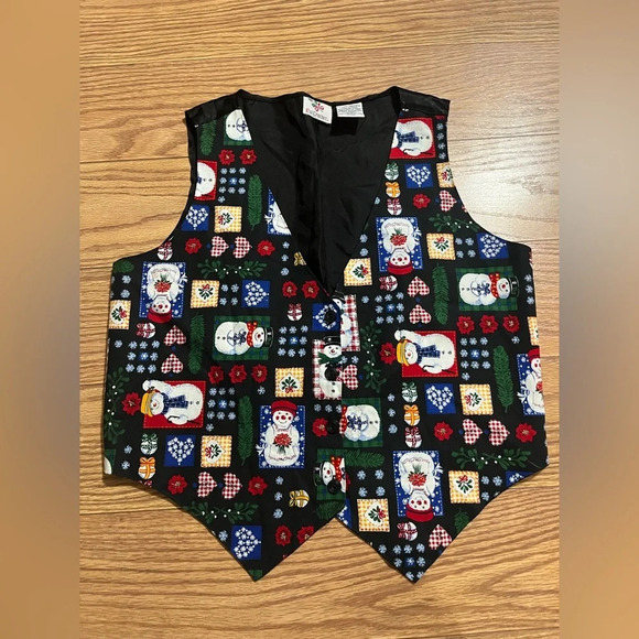 Vintage Snowman Christmas Vest Large - Picture 1 of 3